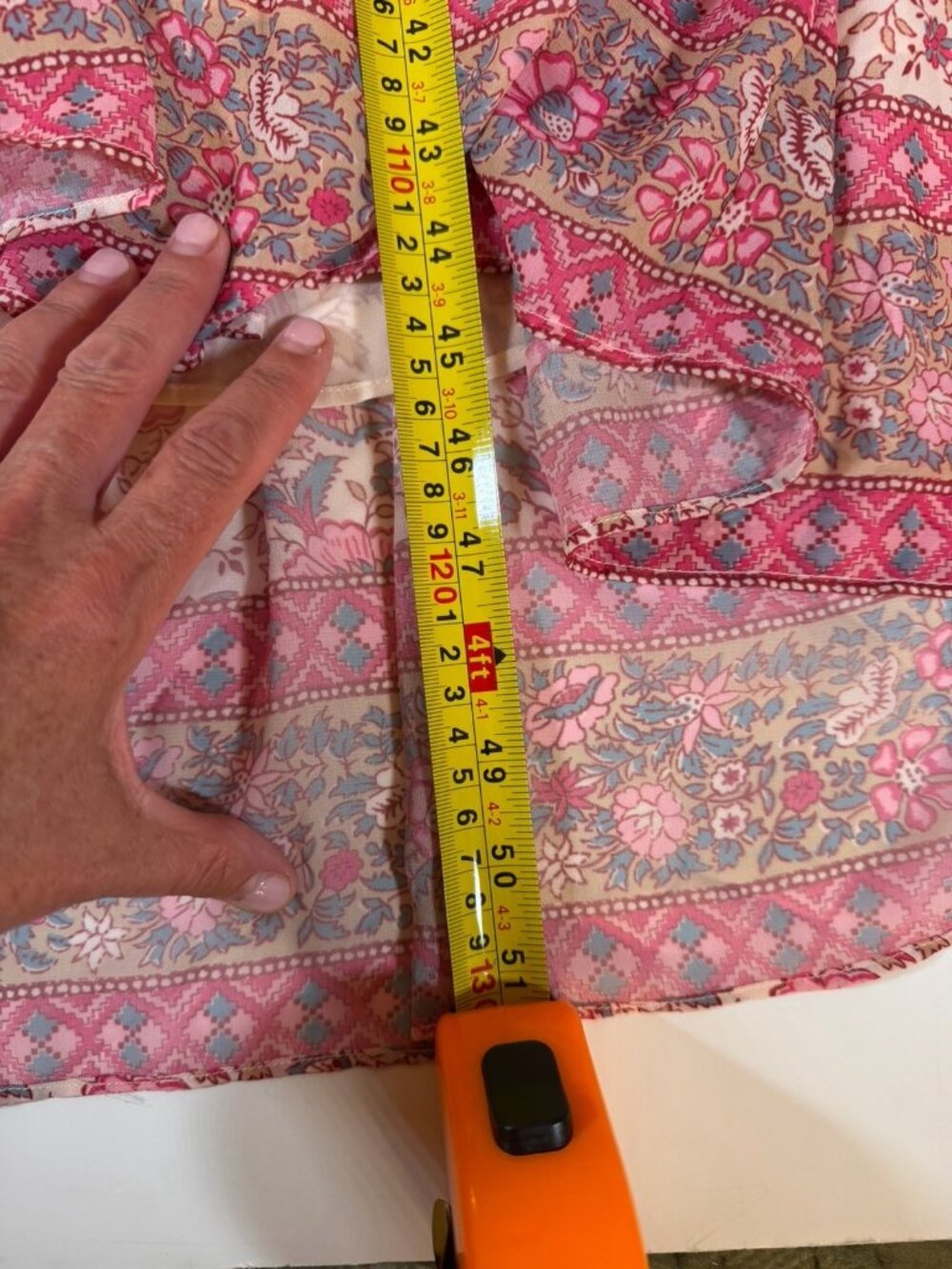 Love the Label pink floral ruffle maxi v-neck flowy dress bohemian paisley S - Picture 9 of 10